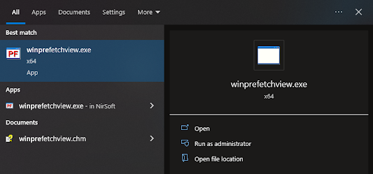 WinPrefetchView Start