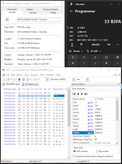 Recycle Bin File Size Analysis