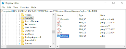 RunMRU Registry Example 2