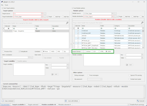 KAPE GUI Configuration