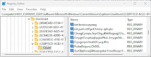 UserAssist Registry Values
