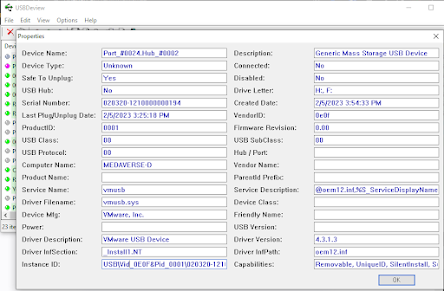 USB Registry Information