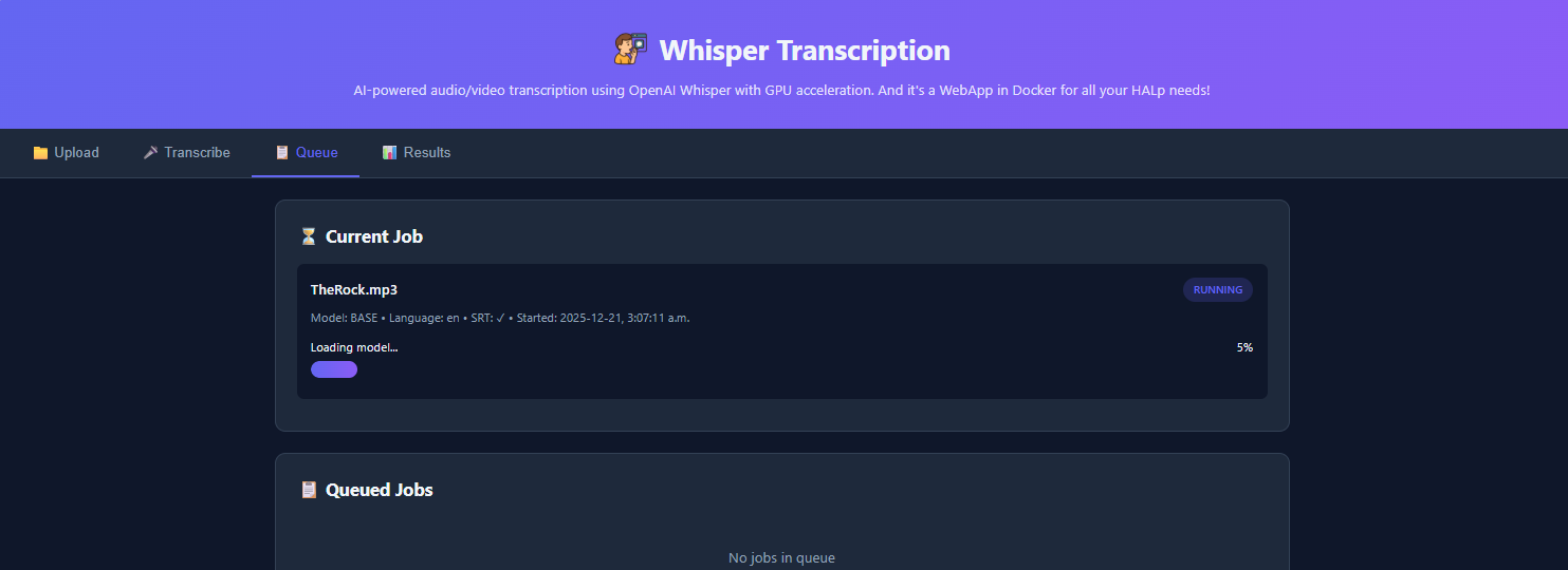 Whisper WebApp Example