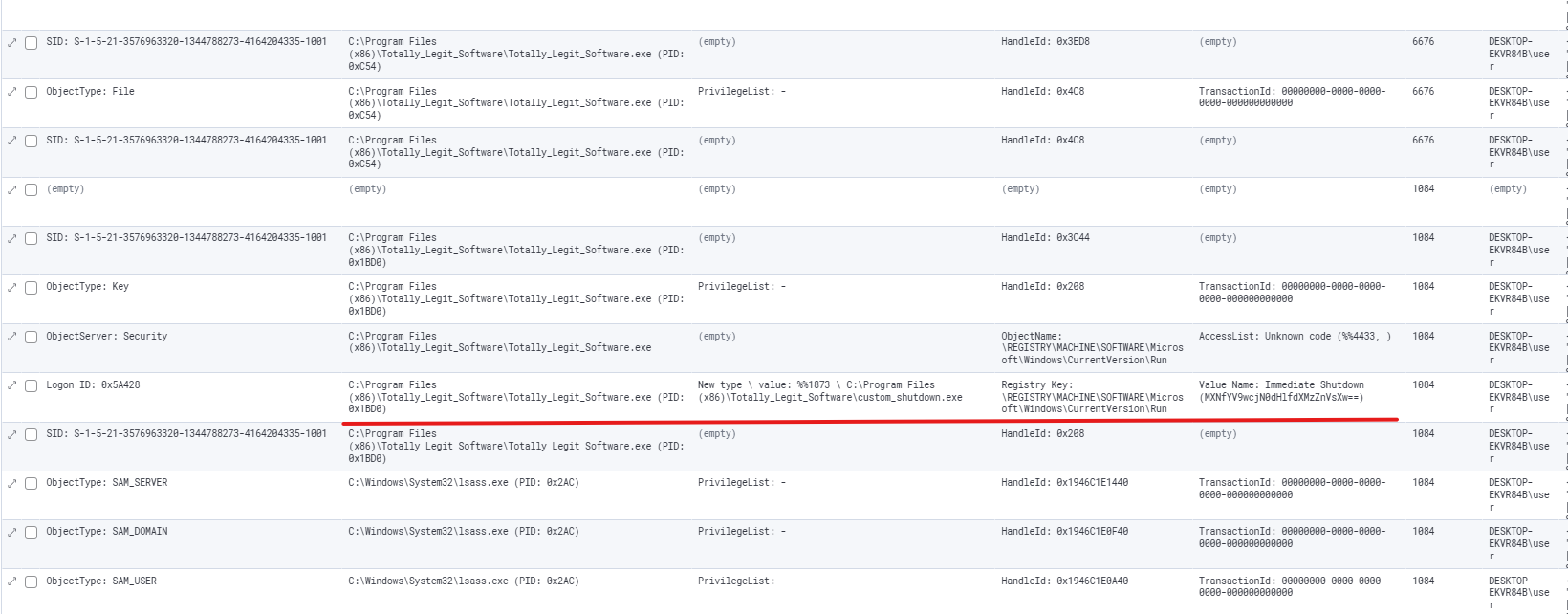 Event ID 4657 - Registry Modification